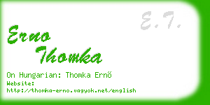 erno thomka business card